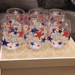 Fourth of July, Star plastic drinkware, set of 6 tumbler, NWT